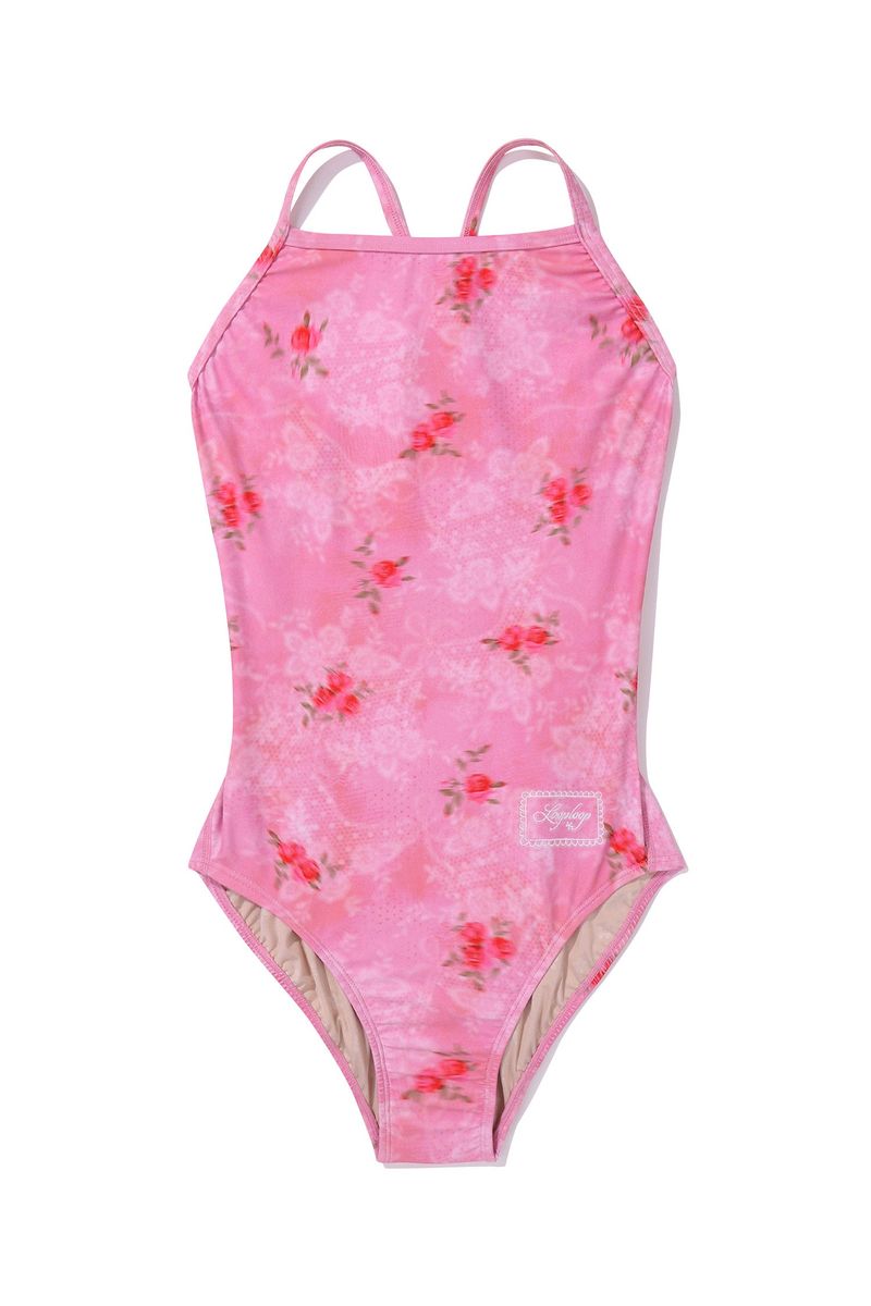 [Floral Veil_pink] One Piece Swimsuit