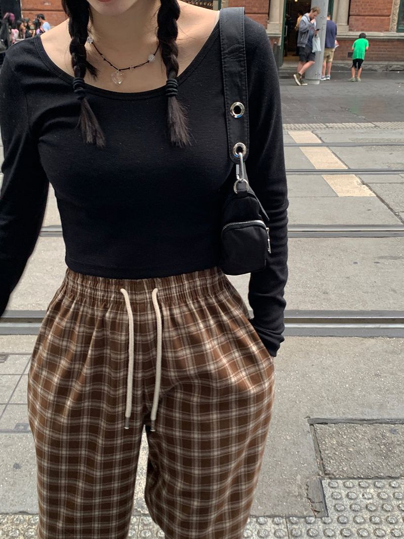[MADE] Vino Checkered Banded Waist Pants