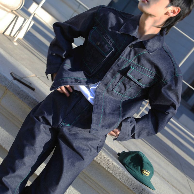 Rerap Non Fade Denim Stitch Jacket (2color)