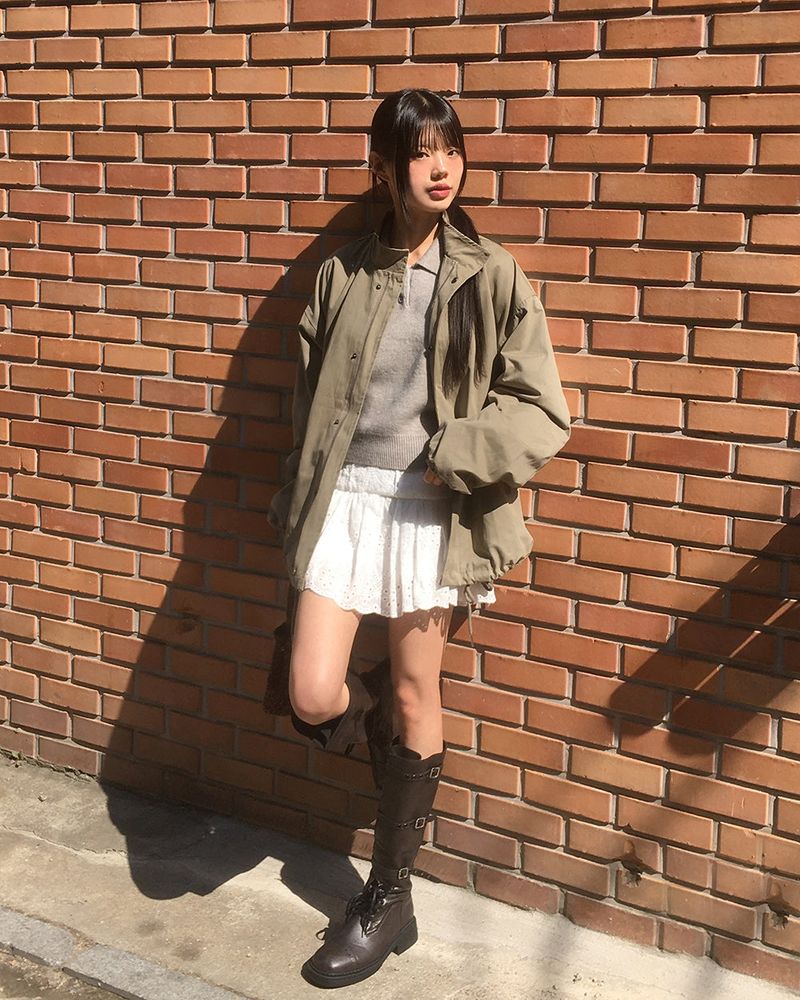 Pano Oversized Fit Cotton Short Bomber Jacket
