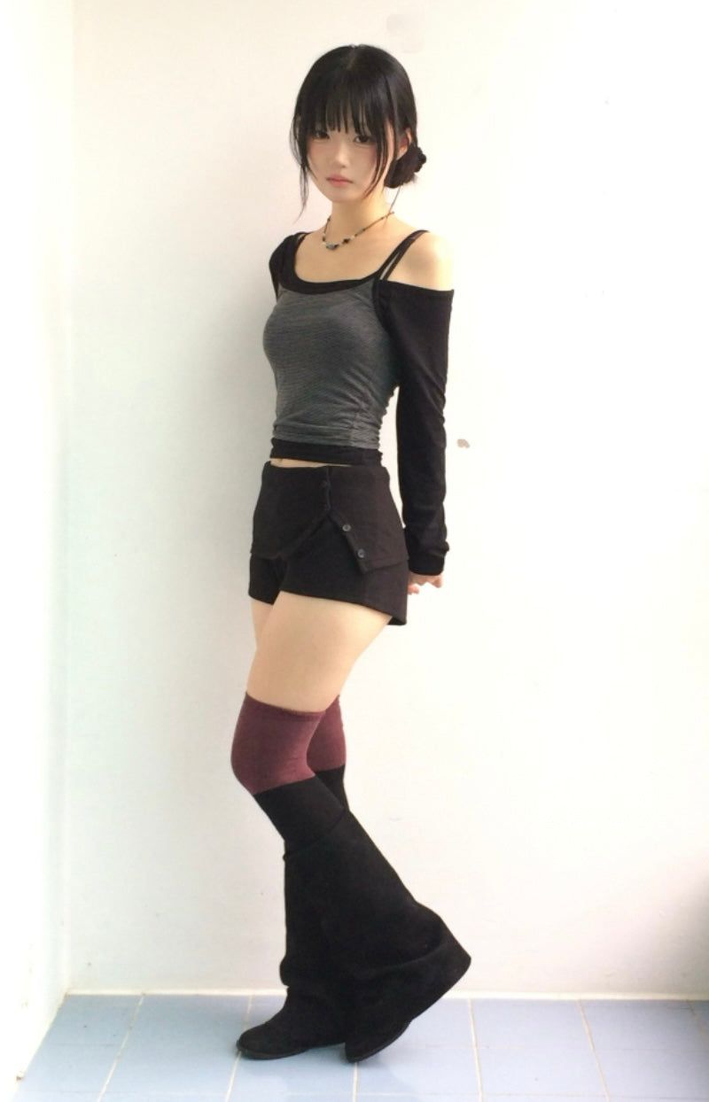 Striped mood layered t