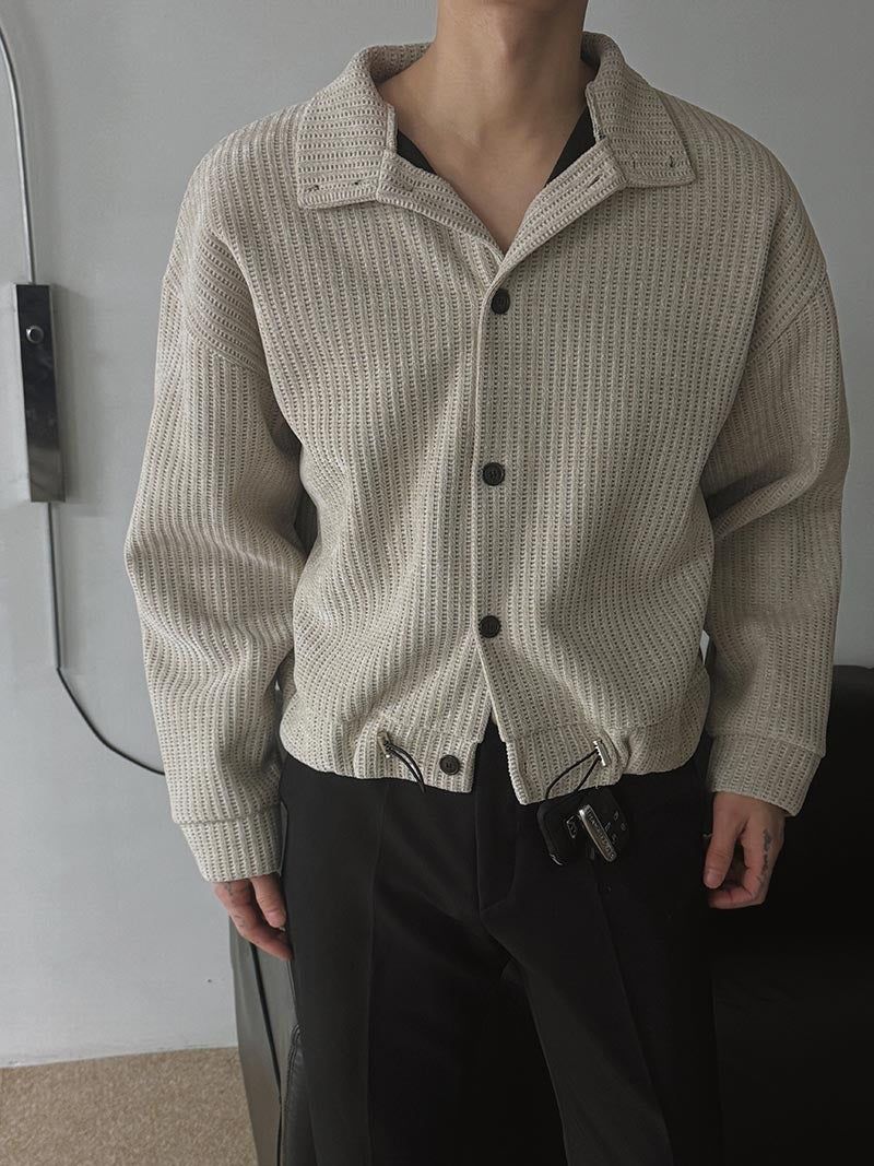 ASCLO String Velour High Neck Cardigan (3color)
