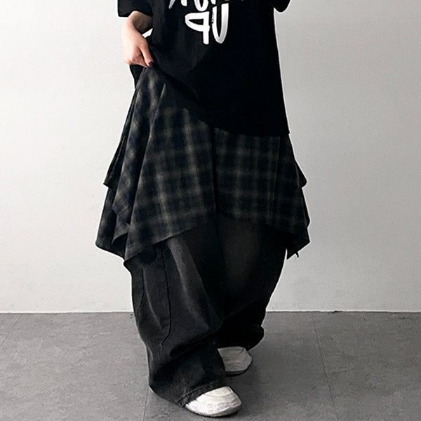 hijjoo（ハイチュー）の「Waddet Layered Checkered Cancan Skirt（Skirts）」