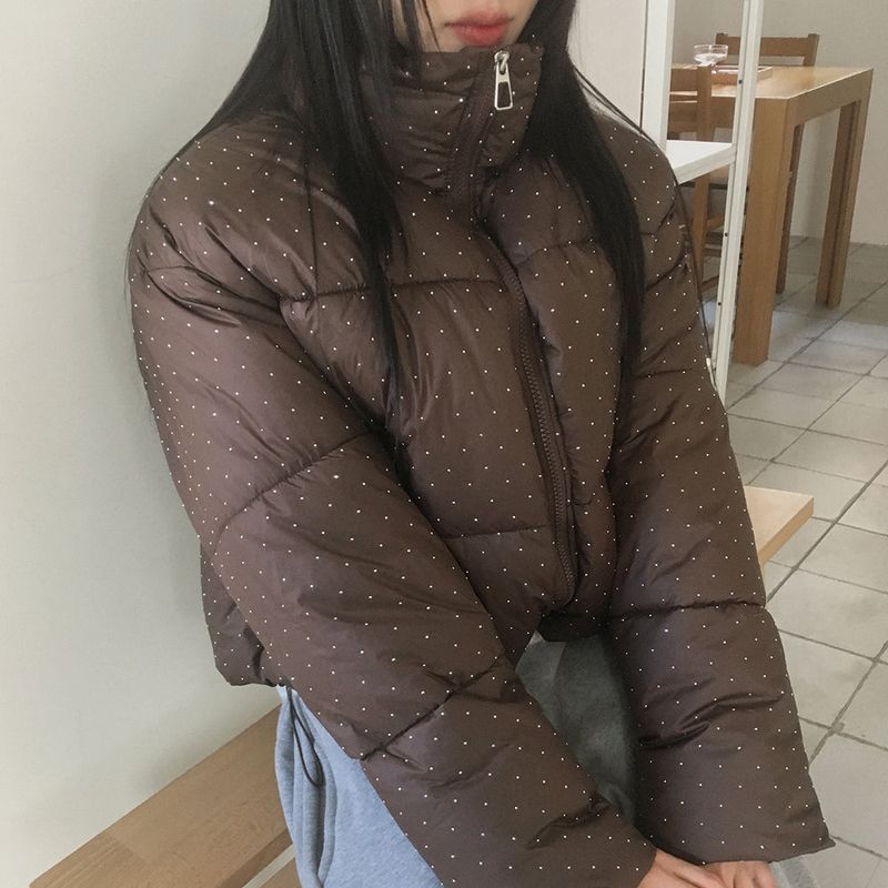 Kand cubic glittering wellon short padded coat