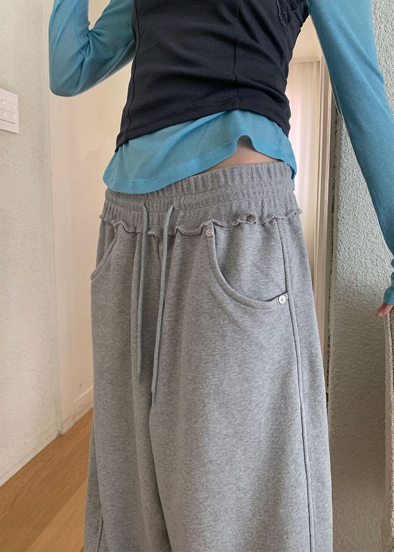 EYELET WIDE JOGGER PANTS (4color)