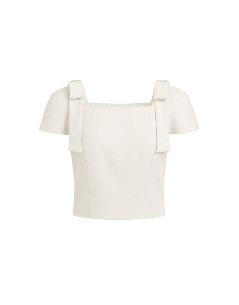 [PRE-FALL] [ATELIER] Elin Ribbon Sleeve Square Neck Blouse Ivory