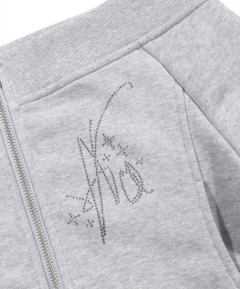 OFF-SHOULDER SLIM ZIP-UP_Melange Gray