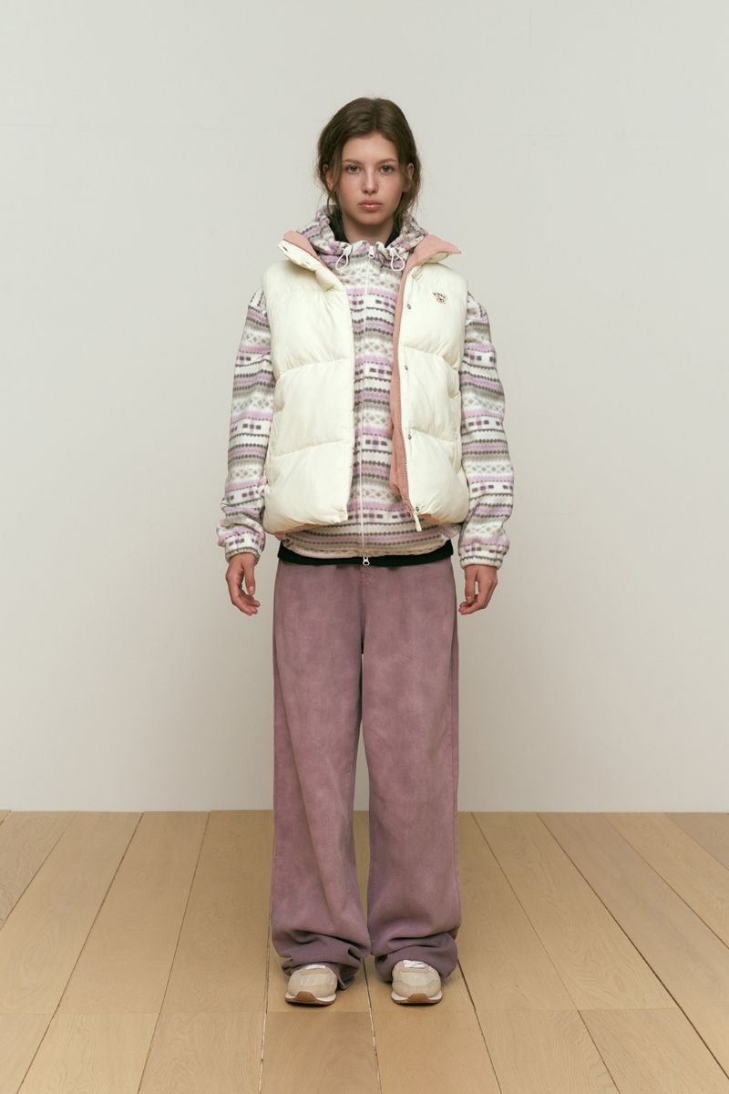 CHERRY REVERSIBLE PADDING VEST [IVORY]