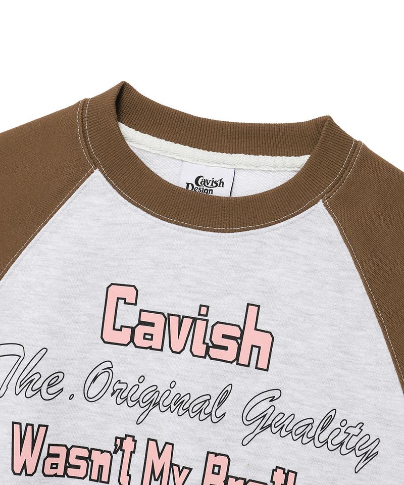 W RAGLAN BROTHERS SWEATSHIRT BROWN(CV2ESFM445A)
