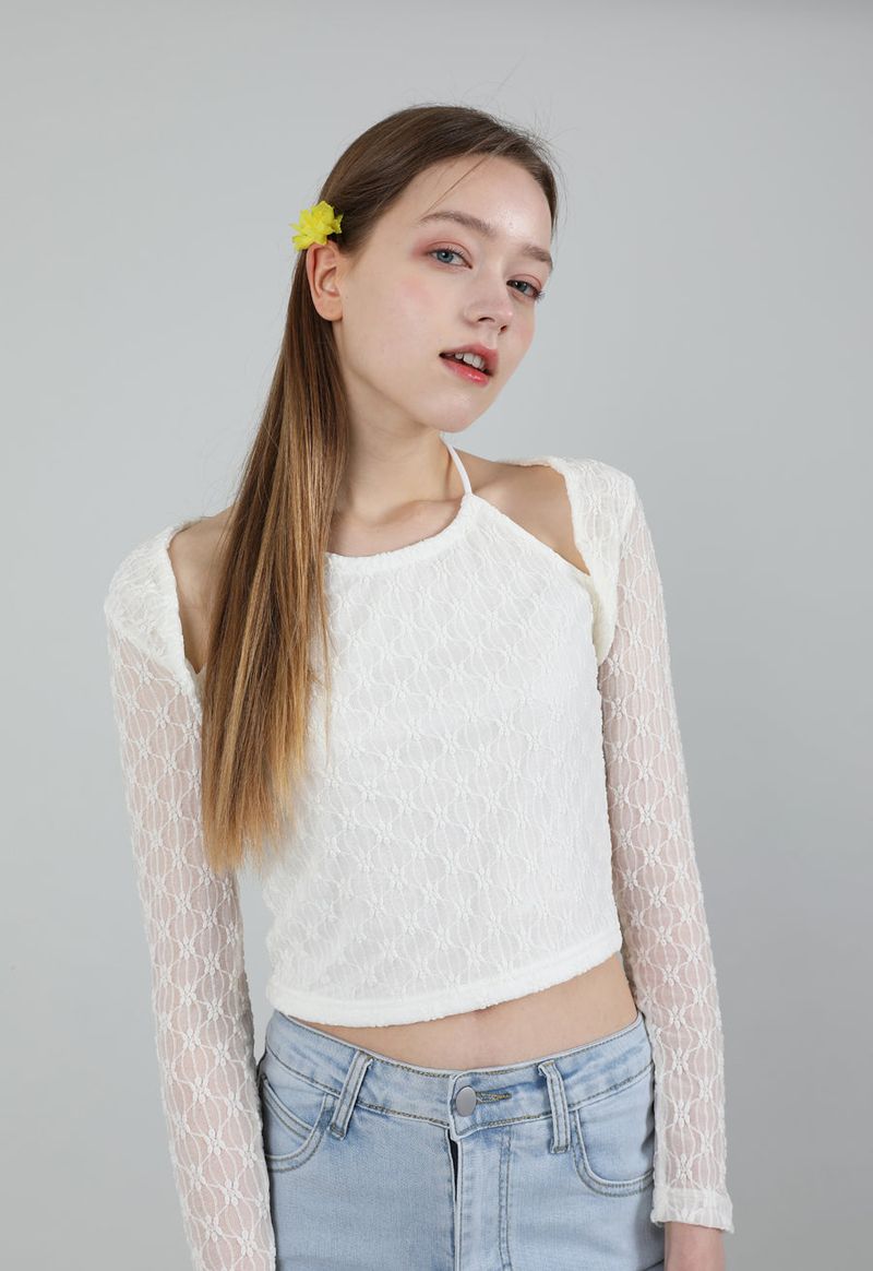 Lace Halterneck T-shirt