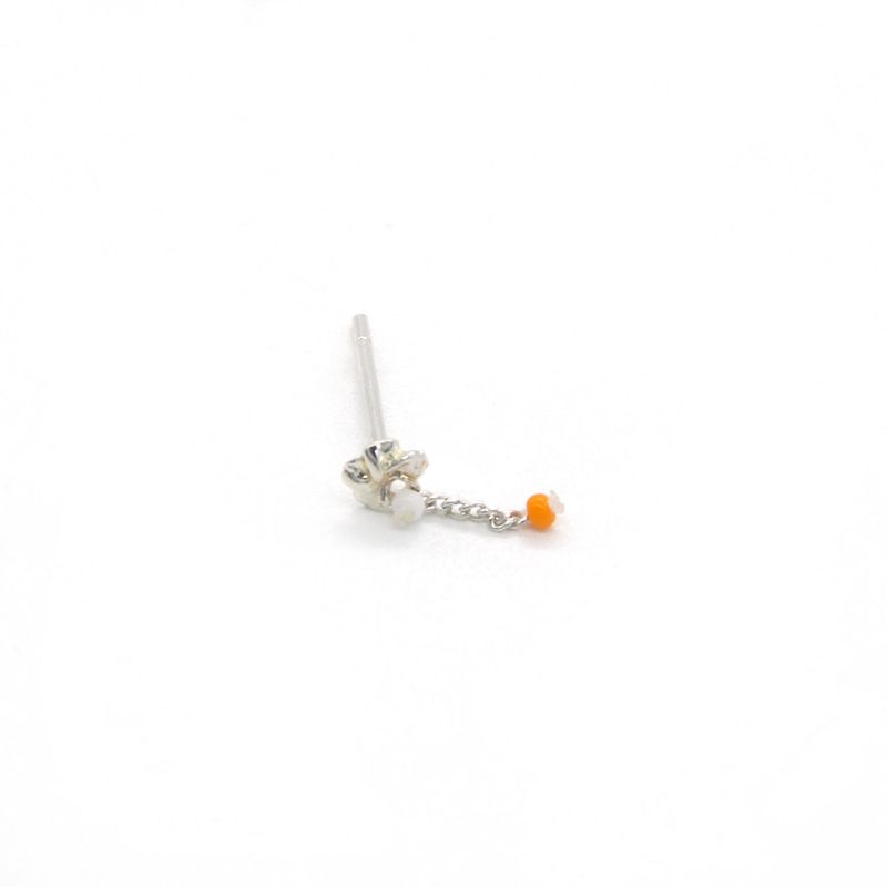 [CCNMADE] Plumeria Silverchain Earring (9color)