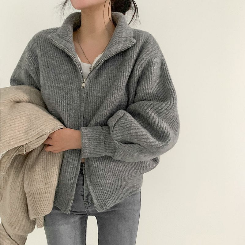 High Neck Two-Way Zip Jacket