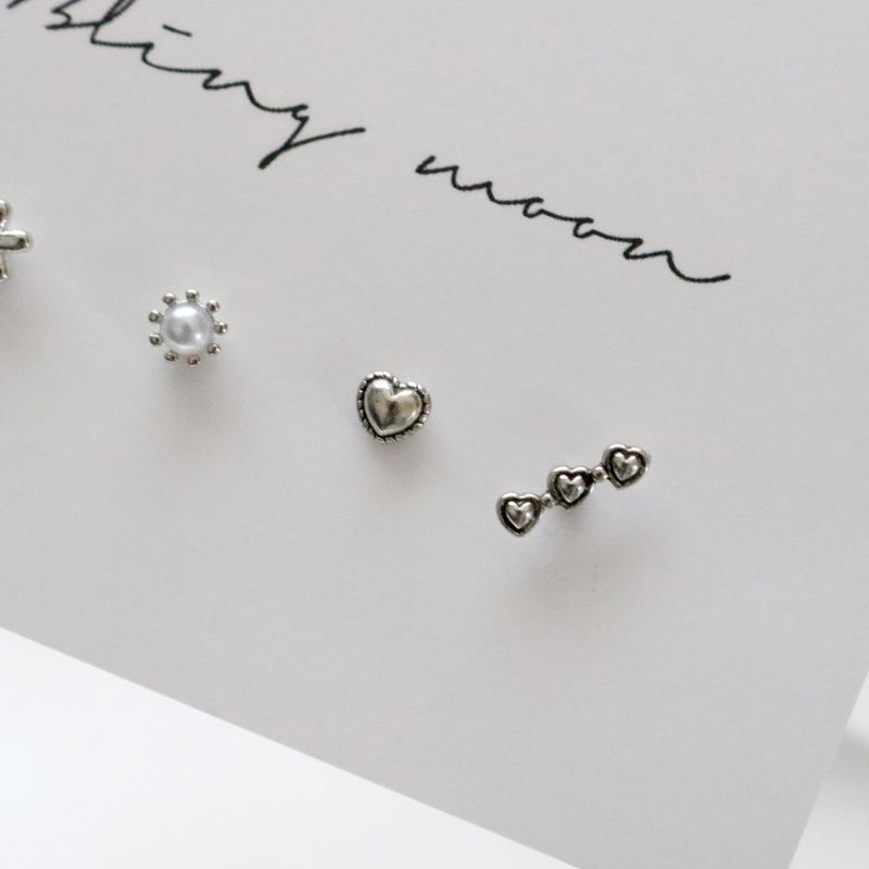 [4 set] mini heart ball piercing set