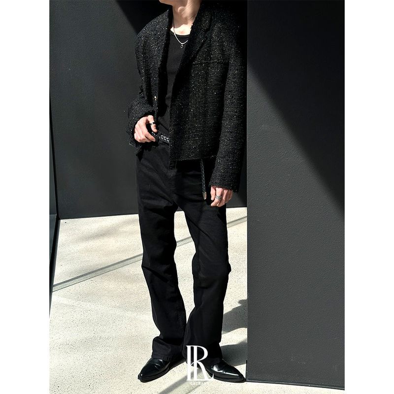 [PREMIUM] Crush glitter tweed jacket(2color)