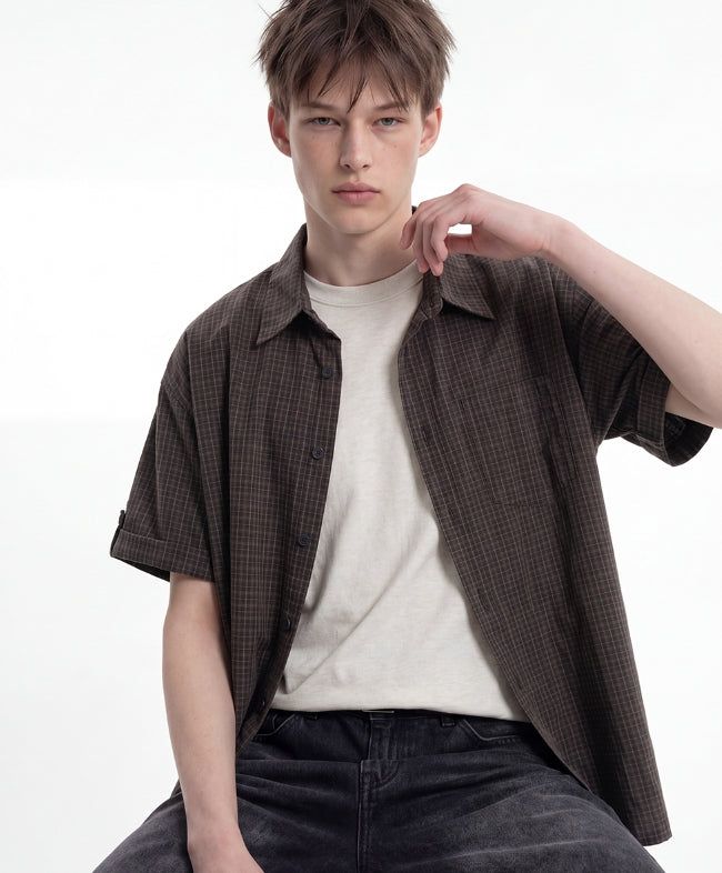 26SS★ Picnic Roll-up Check Short Sleeve Shirt