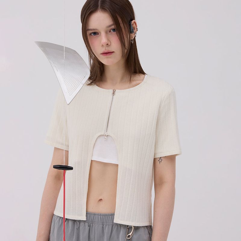 AACA（アカ）の「Two way Zip Cardigan Ivory（）」