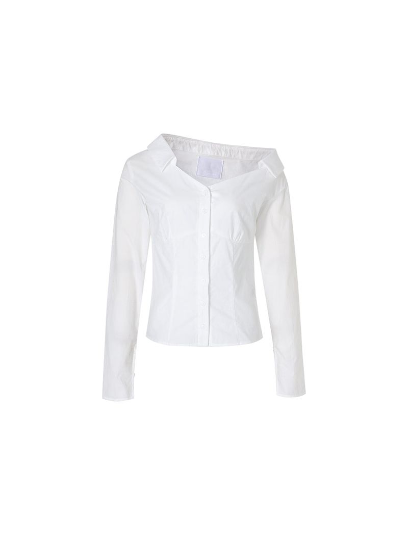 Classy one-shoulder shirt (White)