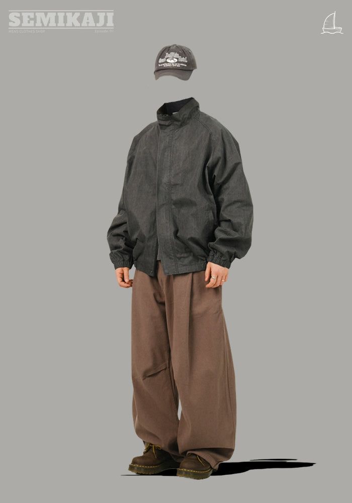TH Washed CN Crop High-neck Jacket