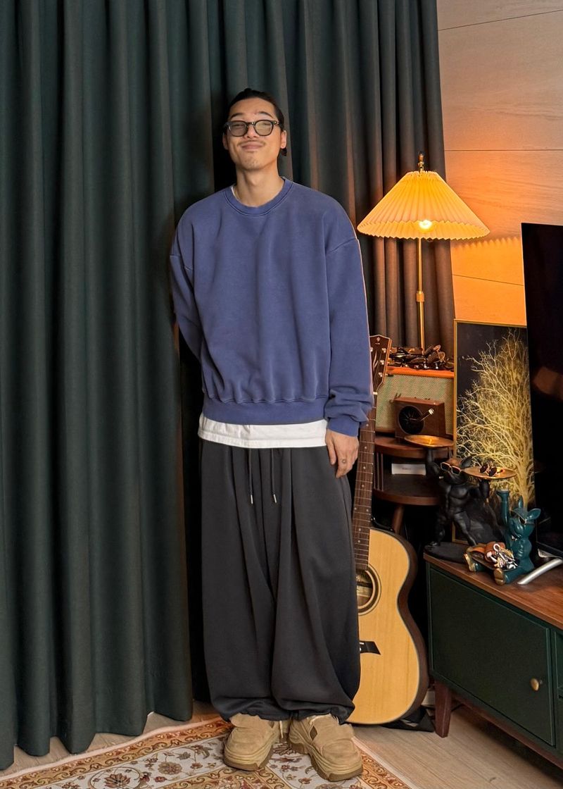 Double-pleated wide string pants 5COLOR