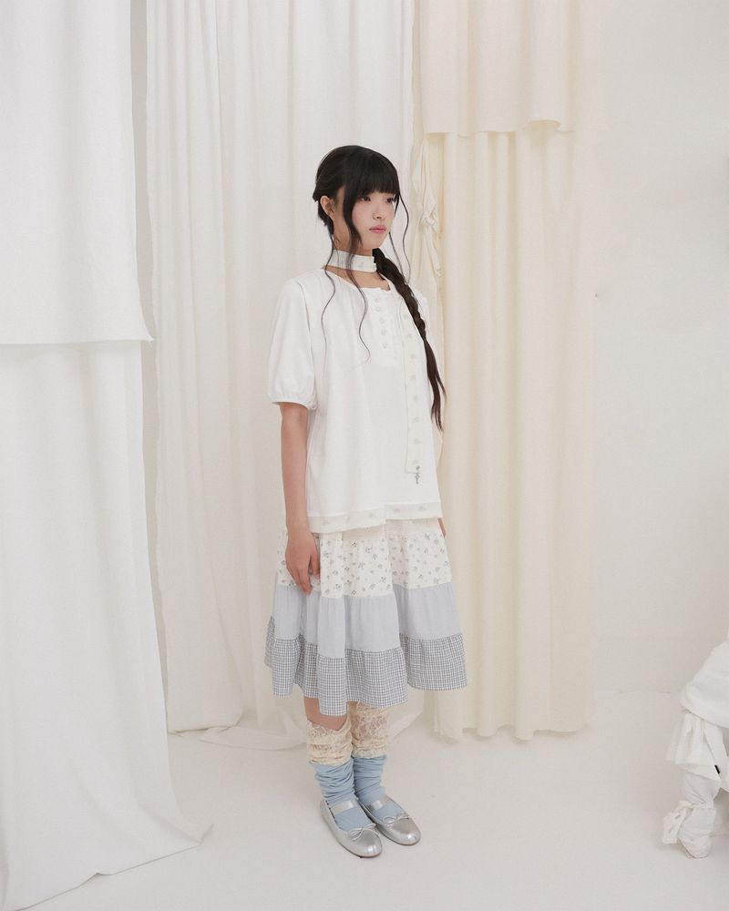  FLORAL PENDANT BACK RIBBON TOP