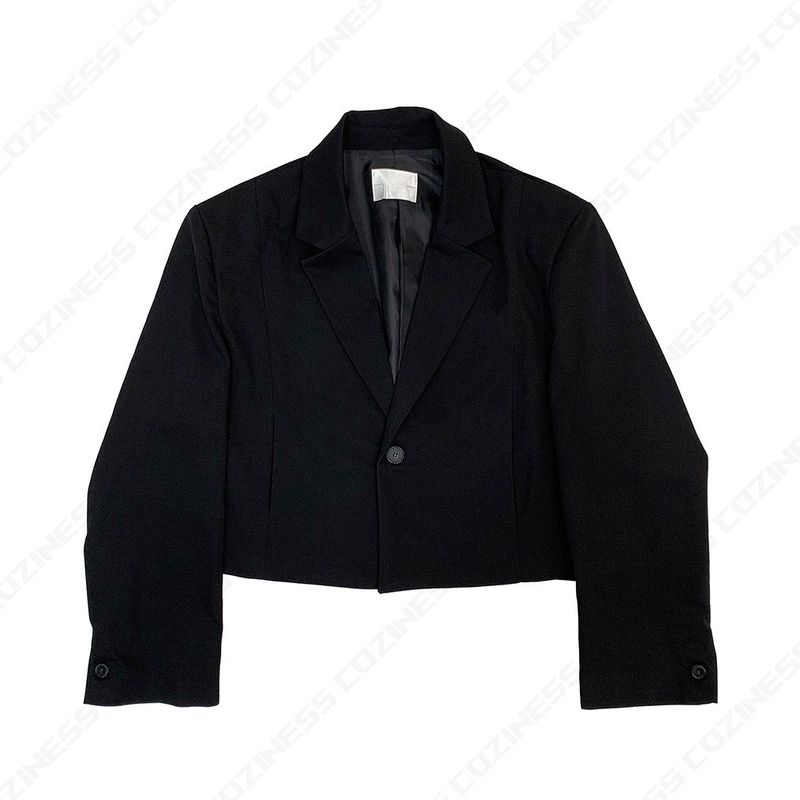 MO Babel One Button Cropped Jacket (2 colors)