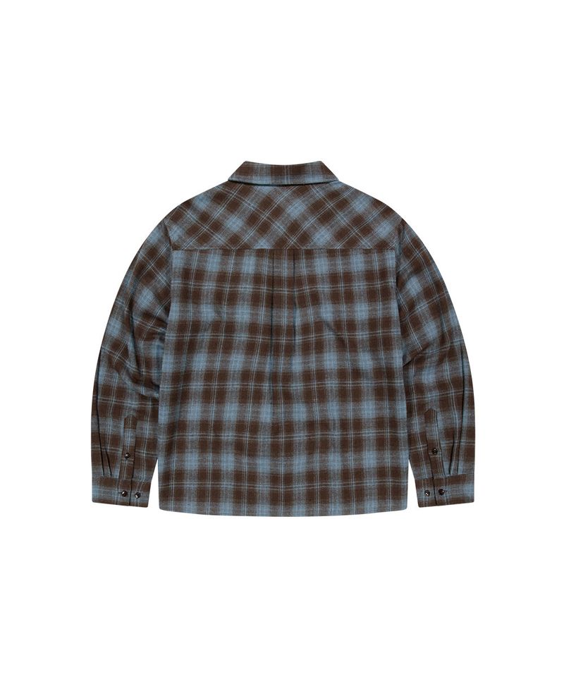 TWO POCKET CROP CHECK SHIRT_BROWN