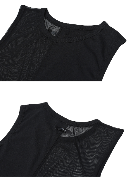 [mnem] マルチレイヤードスリーブレス (black)