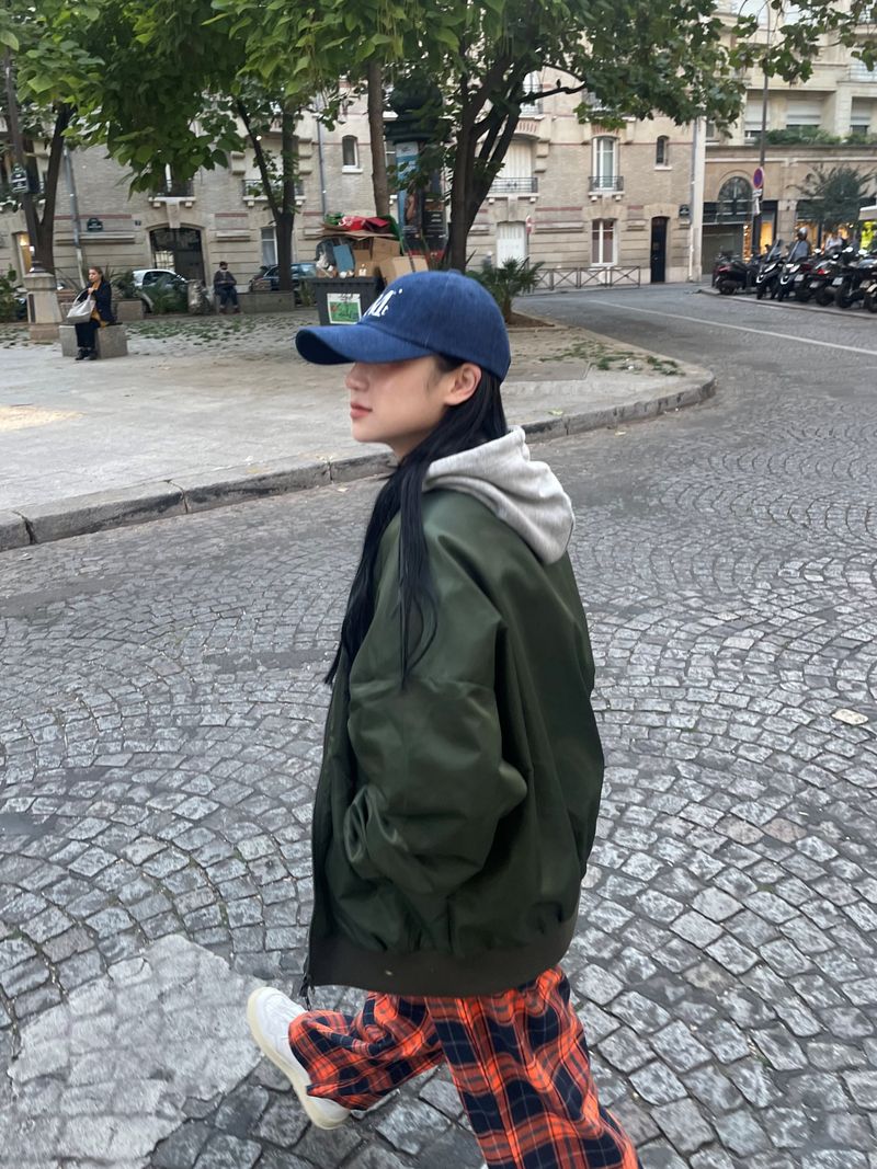 Praha deep color check pants