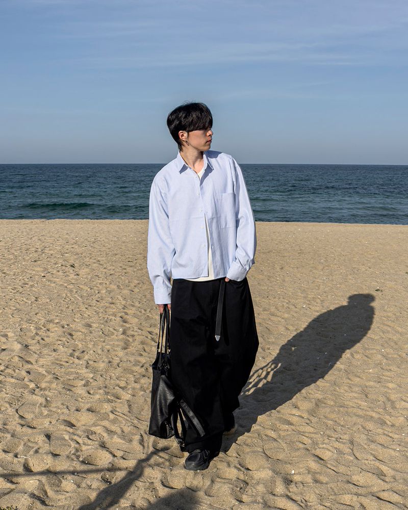 Bino Curved Wide Cotton Pants