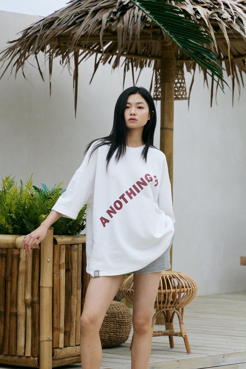 DIAGONAL PIN-KNIT 1/2 BOX TEE (Off-White)