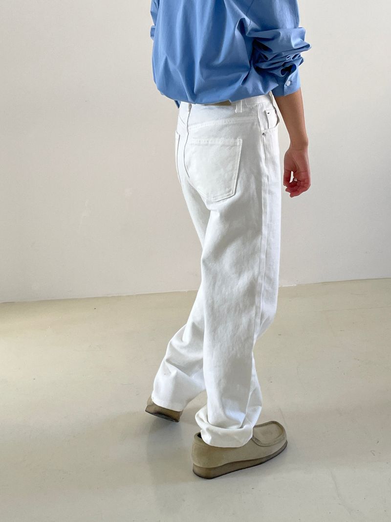 Plain straight white pants