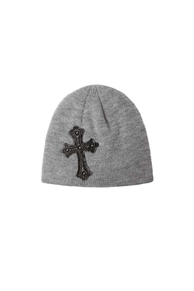 cross beanie (grey)