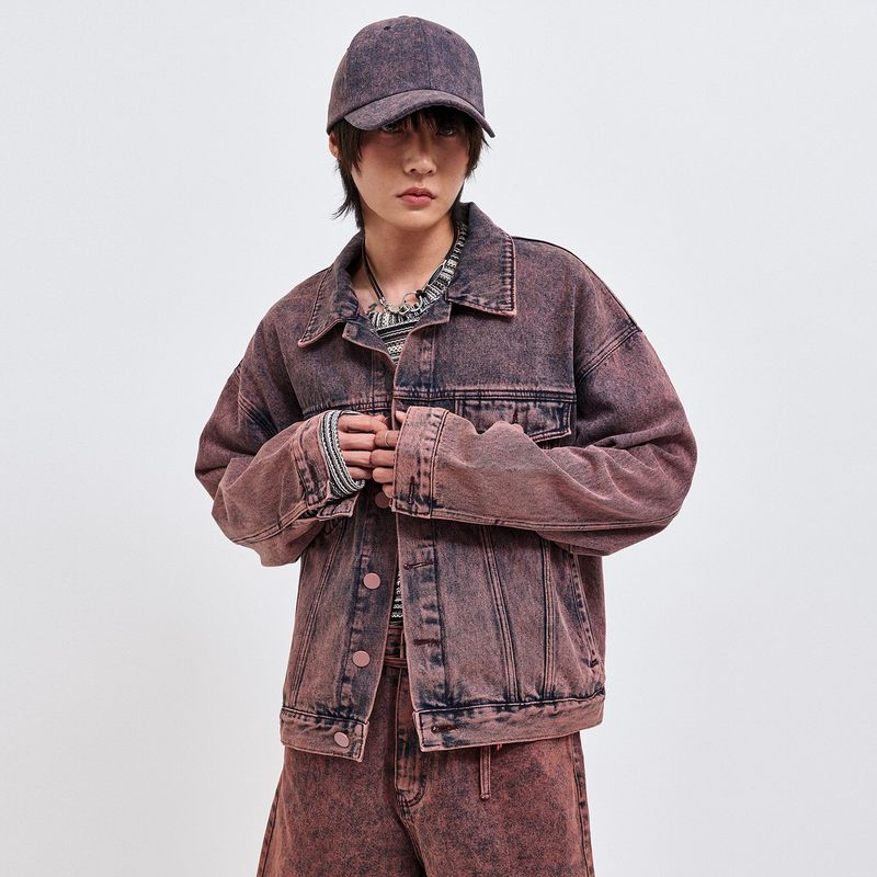 C Wear by the Genius（シーウェア バイザジーニアス）の「WINE DENIM OVERSIZED TRUCKER JACKET（Jackets/Outerwear）」