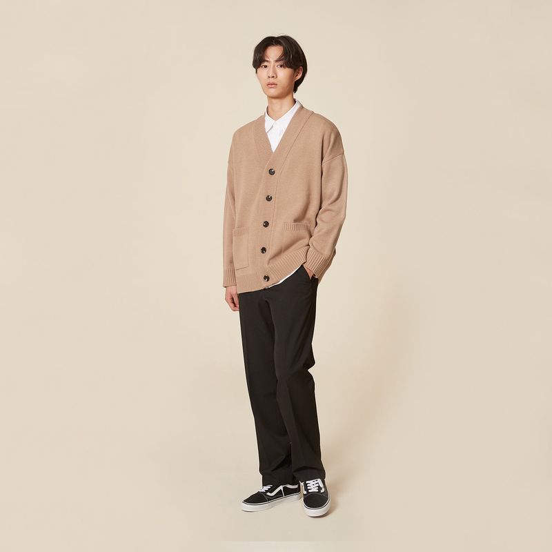 BASIC KNIT CARDIGAN_MOCHA