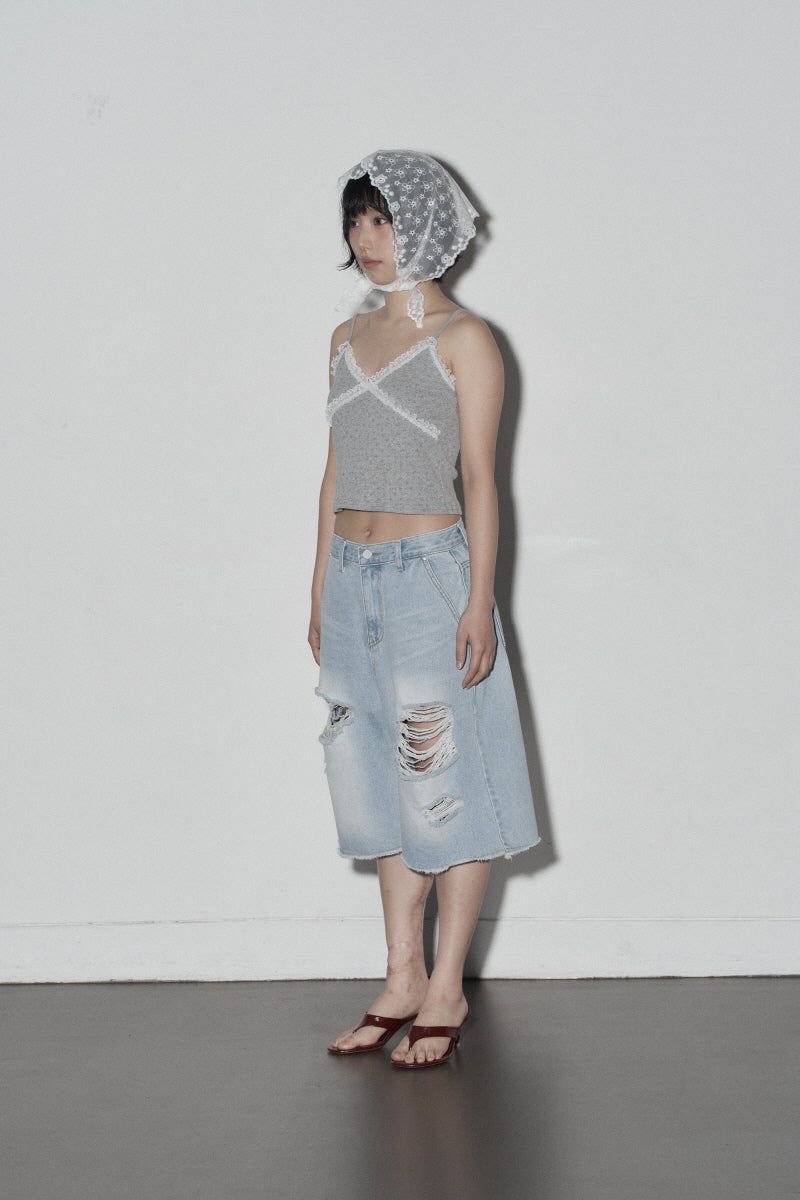 fl lace top (grey)