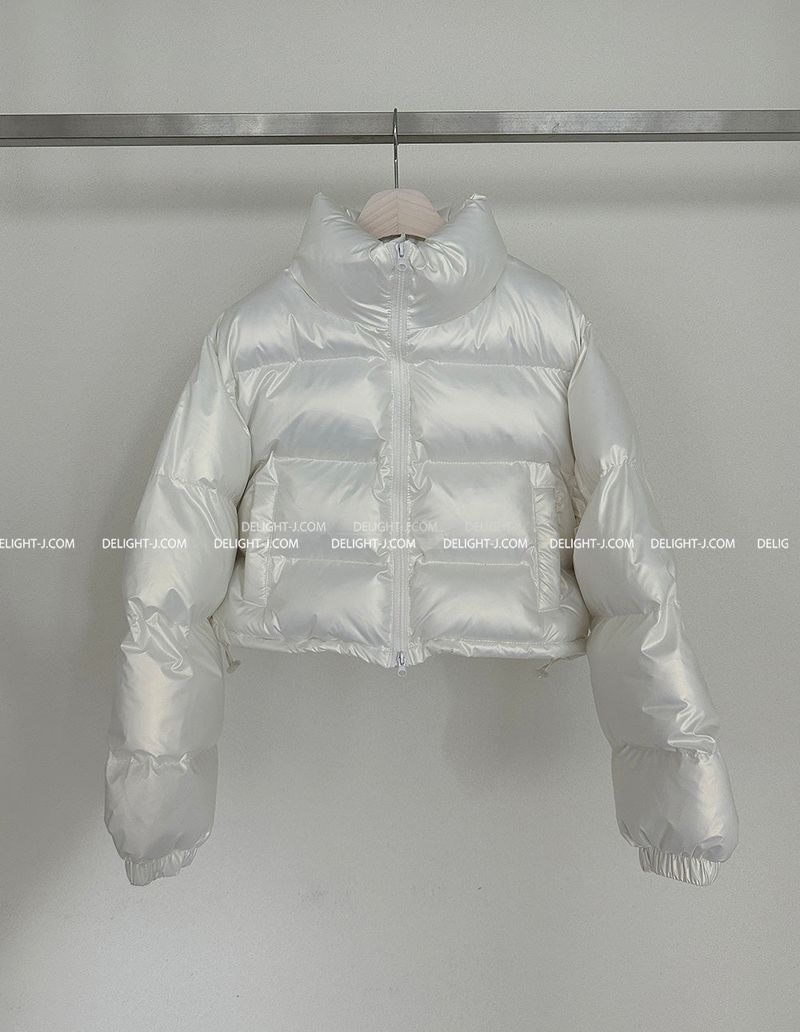 Heart hologram wellon short padded coat