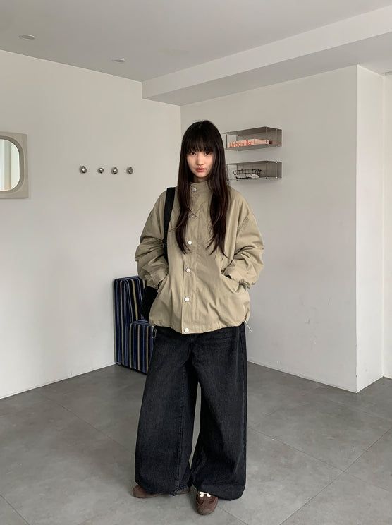 Lunen Washing Wide Denim Pants