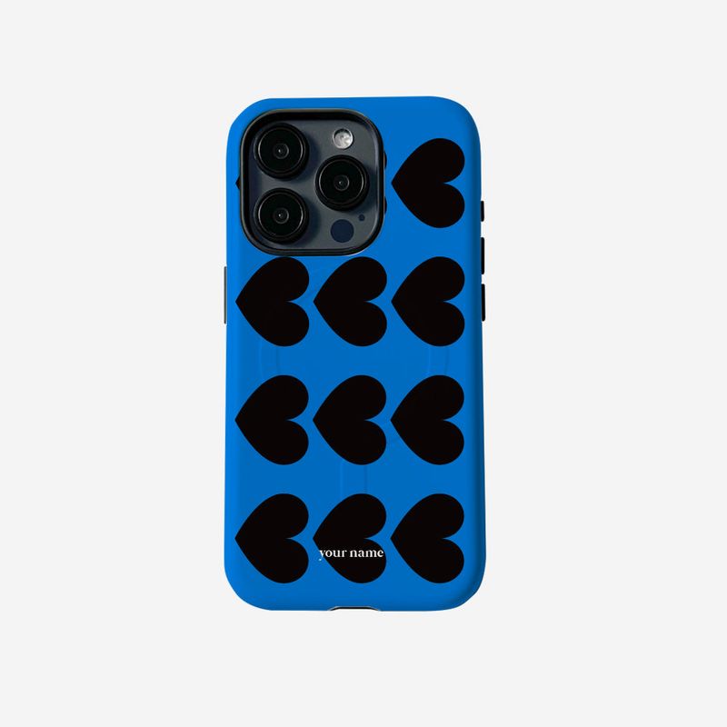 a3b3（エースリービースリー）の「ハートパターンブルーマグセーフタフケース（スマホグッズ/小物）」