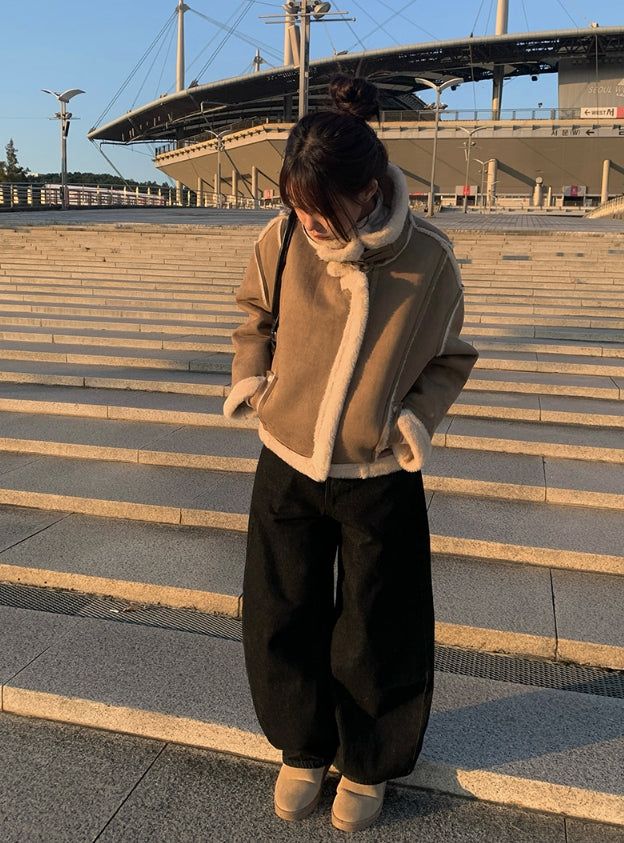 Oven Lettering Patch Denim Wide Pants