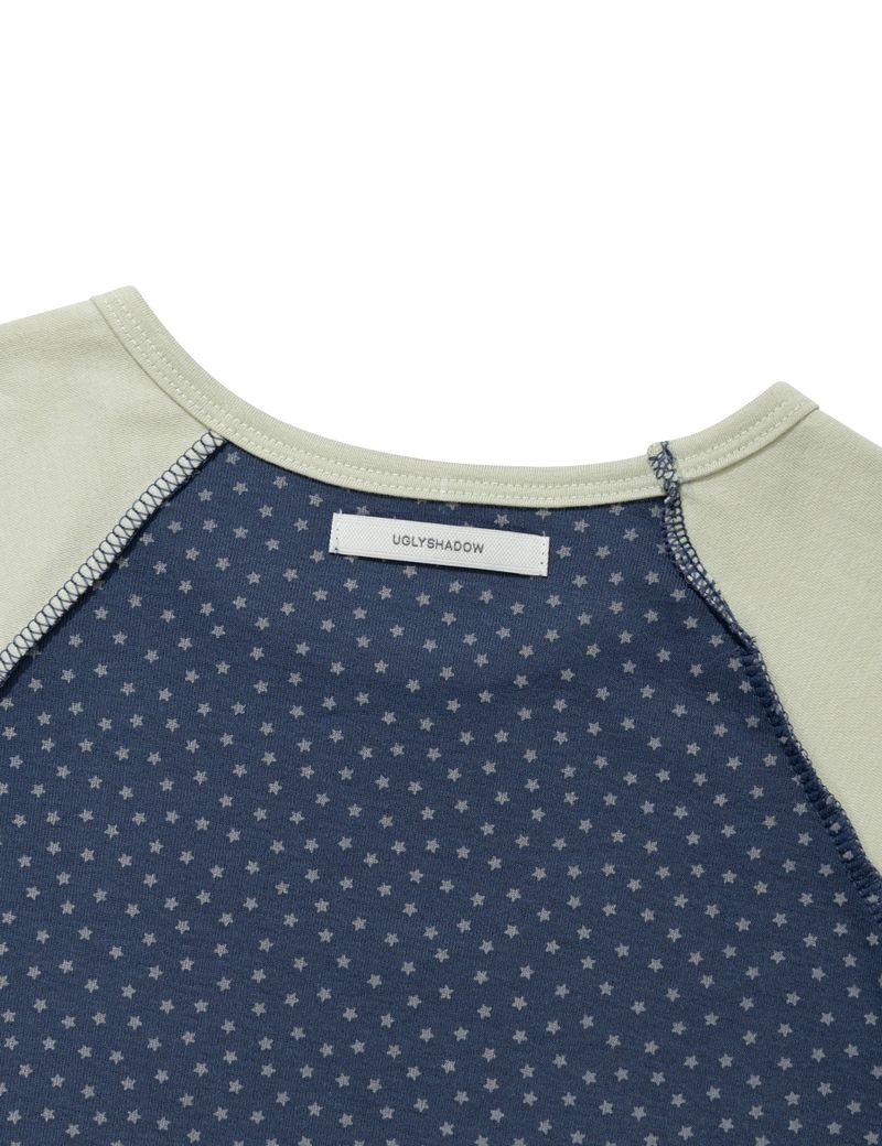 STAR CONTRAST RAGLAN T-SHIRT(NAVY)