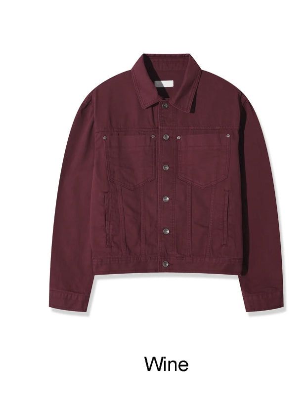 Ruped cropped washed jacket