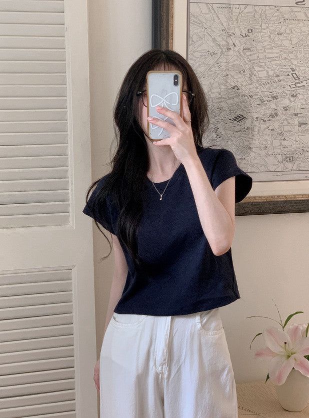 Tena Basic Short Sleeve Crop T-shirt (5color)