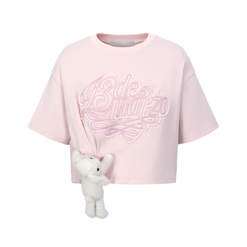 13DE MARZO Bear Logo Patch Top