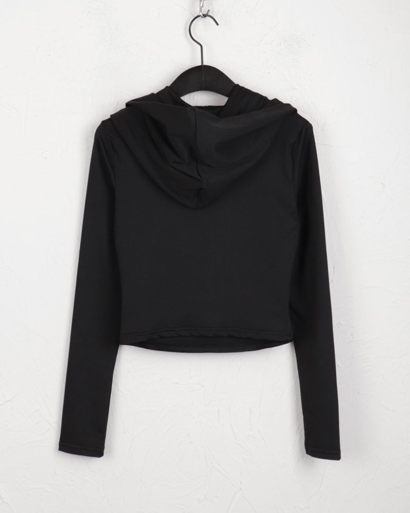 Bloomer draped slim crop hooded sweatshirt