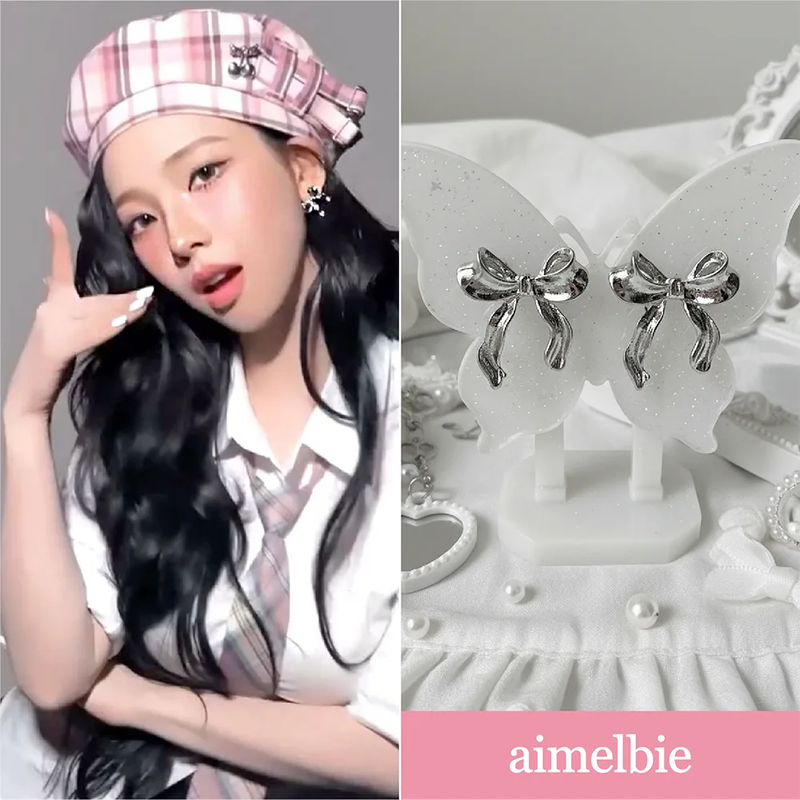 aimelbie（アイメルビー）の「[ILLIT イロハ, NMIXX へウォン Piercing] バレリーナリボンピアス - Silver（アクセサリー）」