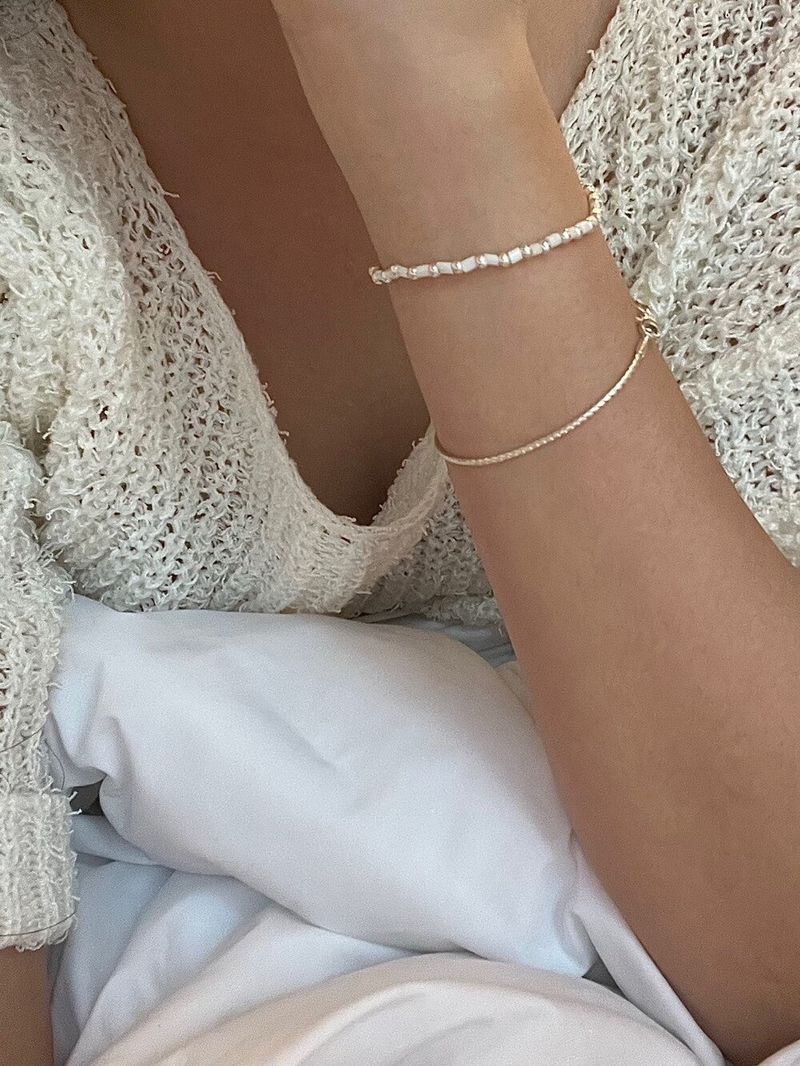 (silver925) Square beads bracelet *3color