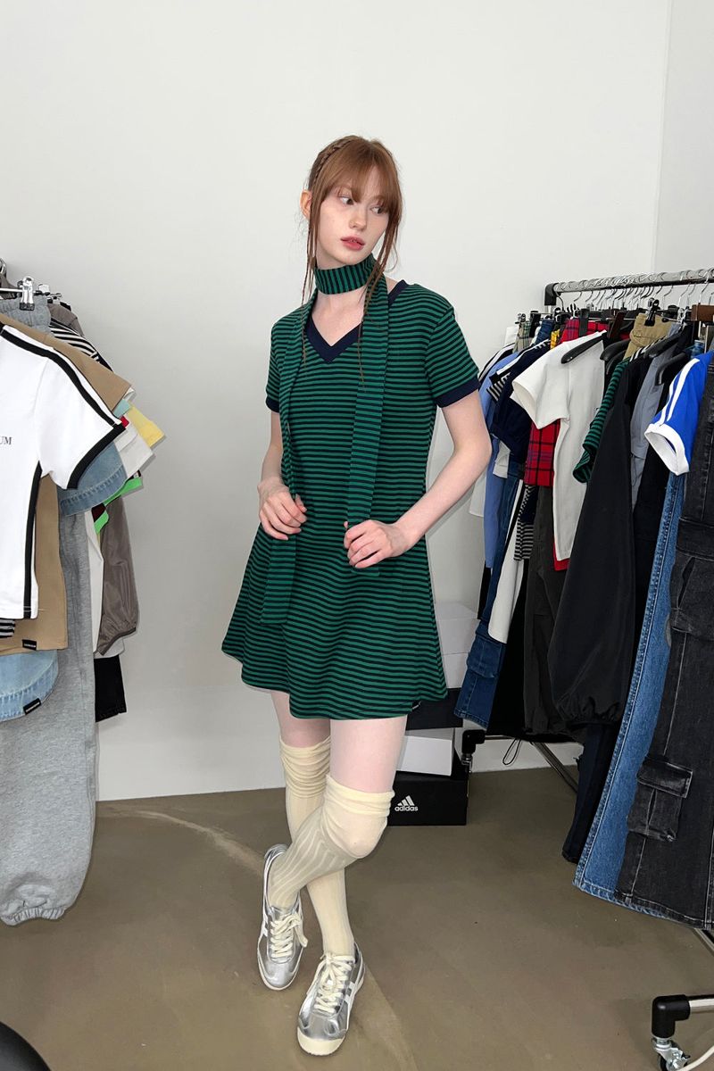STRIPE MUFFLER (GREEN)