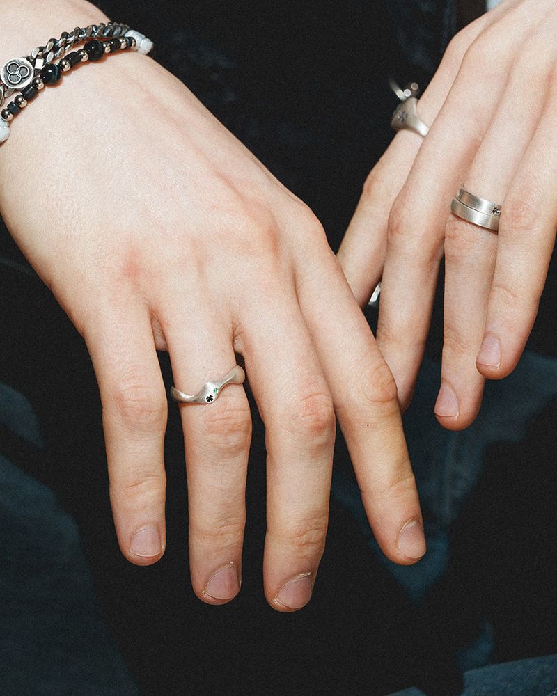 Clover wave ring GR (925 silver)