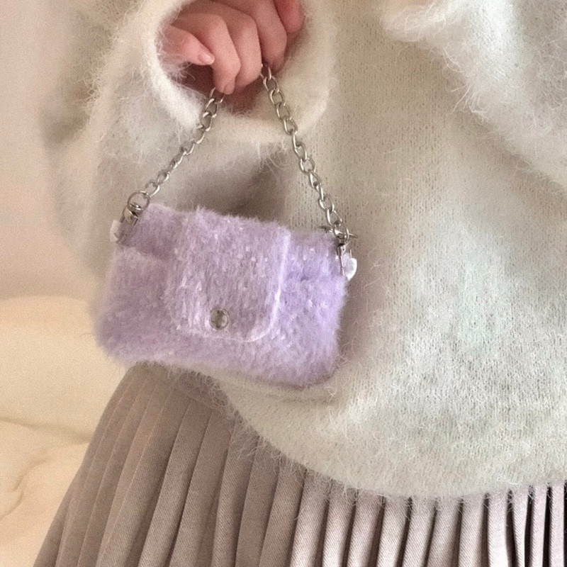 boucle chain wallet bag (2color)