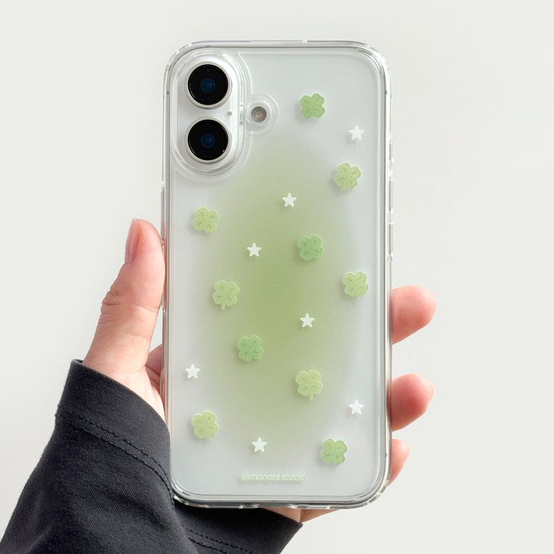 Monani Studio（モナニースタジオ）の「[Gel-hard] Clover pattern Phone case (only case)（Smartphone Accessories）」